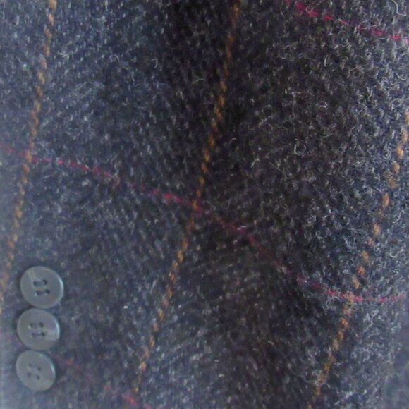 Vintage Cricketeer Dark Gray Wool Double Breasted Tweed Jacket 42 Short K114 - Picture 4 of 10